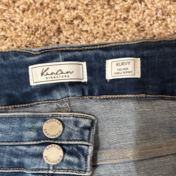 KanCan Dark Blue Distressed Ankle Jeans - Picture 2 of 4